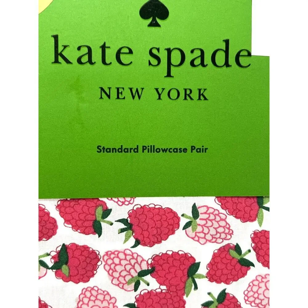 Kate Spade New York Raspberries Standard Pillow Cases NIP 100% Cotton *READ*